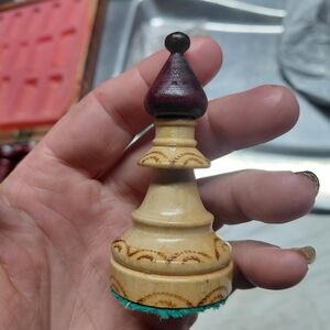 Wooden Chess Piece - Cream and Brown